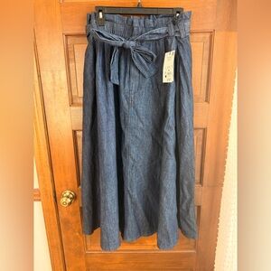 Piombo Pure Cotton Denim Maxi Skirt